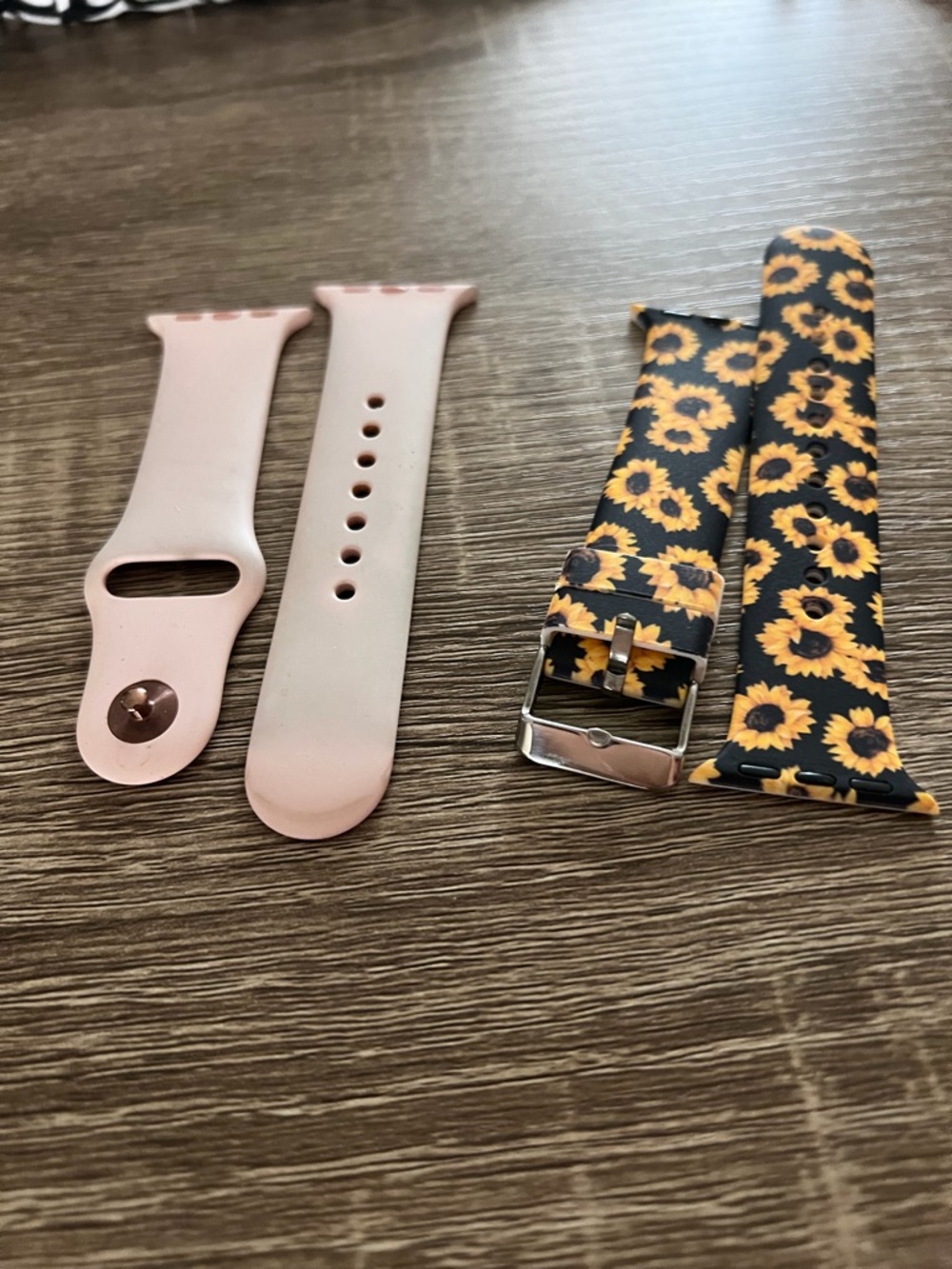 Pink Silicone Watch Band + Sunflower Print Replacement Band